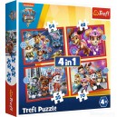 TREFL 34374 PUZZLE 4w1 PSI PATROL W MIEŚCIE