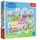 TREFL 34359 PUZZLE 4w1 ŚWINKA PEPPA WAKACJE