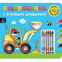 KOLOROWANKA Z KREDKAMI WOSKOWYMI WESOŁE ZABAWY MALUCHA AKSJOMAT