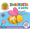 ZWIERZĘTA W PARKU KOLOROWANKA Z GRUBYM OBRYSEM NAKLEJKI AKSJOMAT