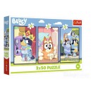 TREFL 34890 PUZZLE 3x50 EL. RODZINA BLUEY
